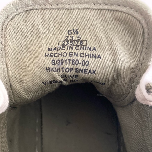 Olive High Top Sneakers - Picture 6 of 6